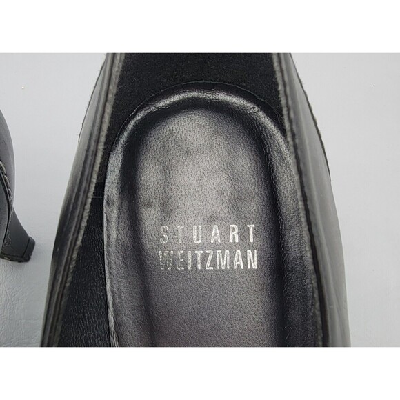 Stuart Weitzman Black Leather Oxford Heels Women’s Size 7.5 Made in Spain EUC - Picture 13 of 15